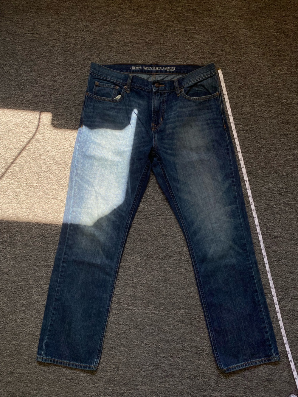 Vintage Men's Straight Fit Jeans in Dark Blue